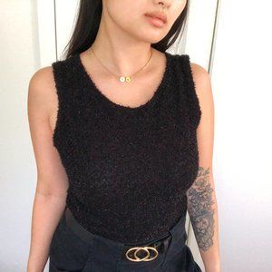 Black Sparkly Wool Tank